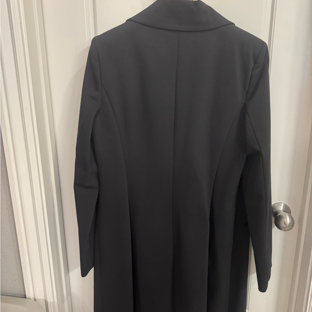 Alice + Olivia Black Long Blazer Coat with Gold Button - Picture 9 of 11